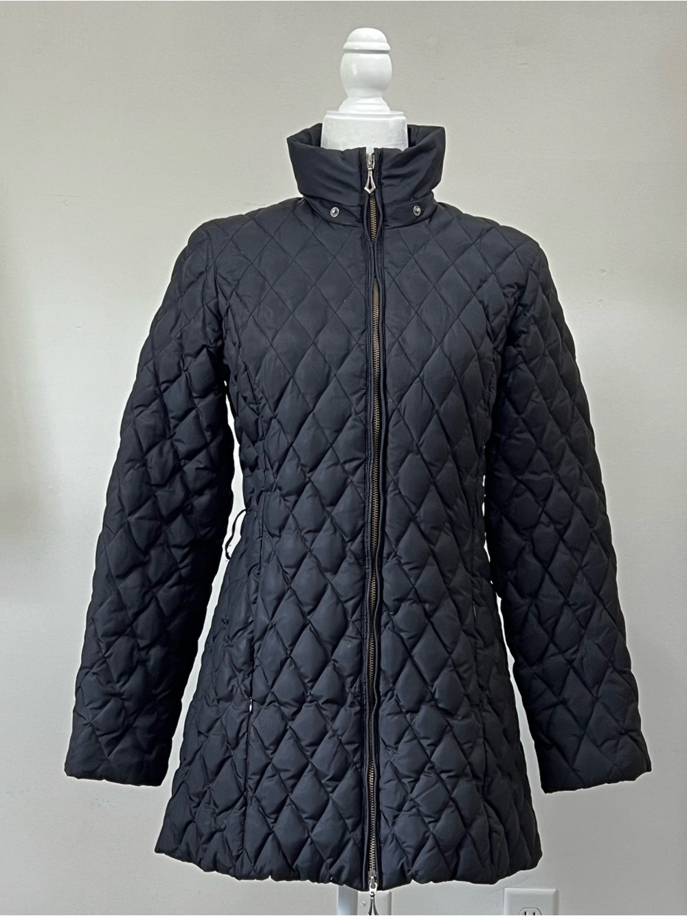 Tommy Hilfiger Black Diamond Quilted Down Puffer Coat (No Hood or Belt) Size S